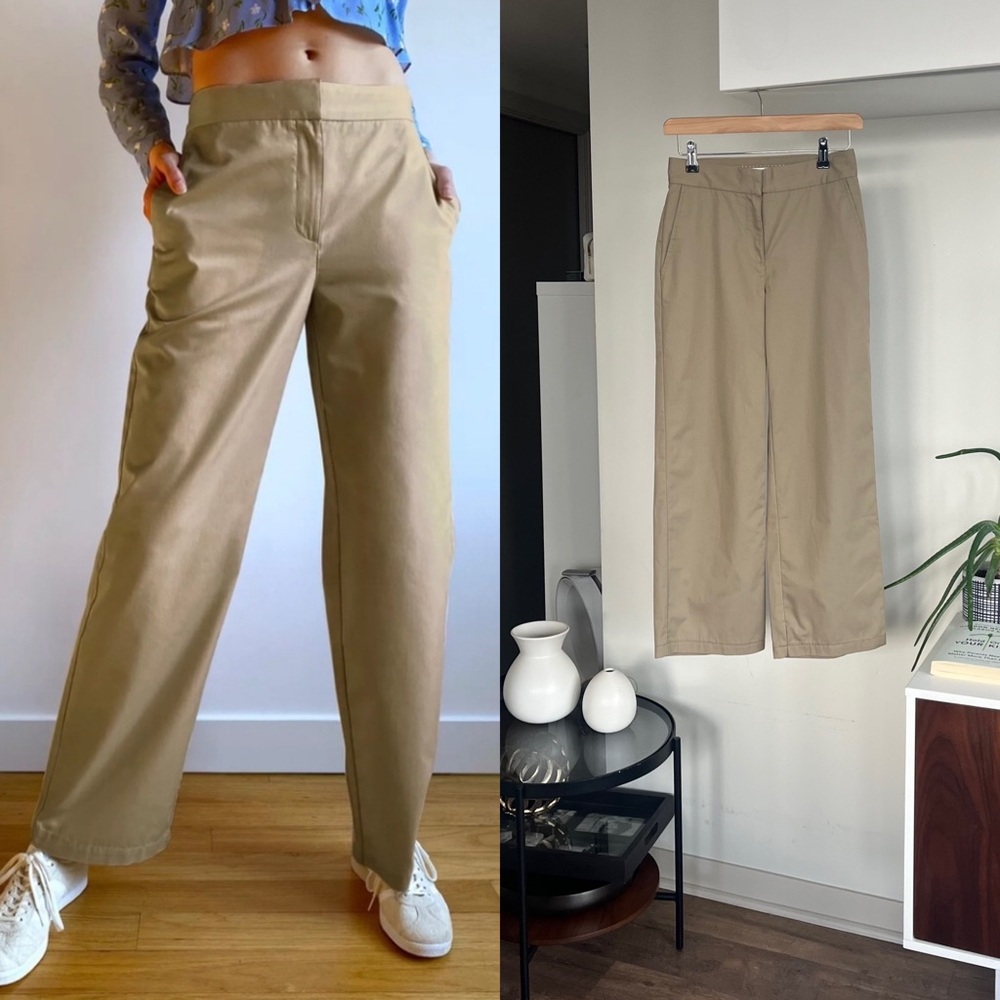 Aritzia Sunday Best Charlie Ten new Wide Leg Trouser Casual Taupe Pant Size 00